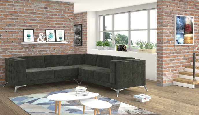 Living landscape Corner sofa L-shape Sofa Couch Deco Design Couch Textile Modern