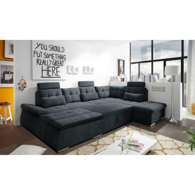 Corner sofa U-shape Sofa Living landscape Suite Upholstery Bed function Sofa bed