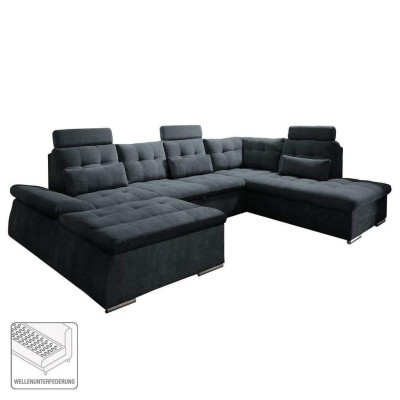 Corner sofa U-shape Sofa Living landscape Suite Upholstery Bed function Sofa bed