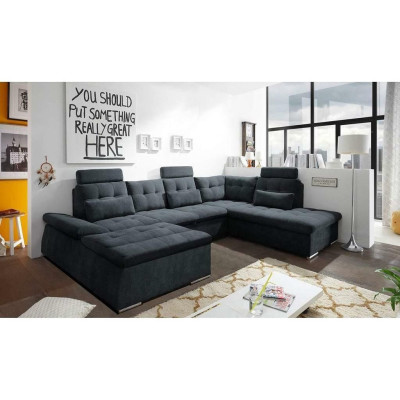 Corner sofa U-shape Sofa Living landscape Suite Upholstery Bed function Sofa bed