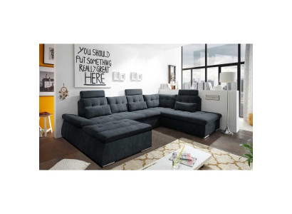 Corner sofa U-shape Sofa Living landscape Suite Upholstery Bed function Sofa bed
