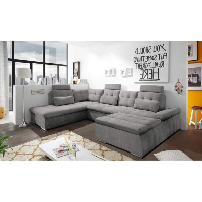 Corner sofa U-shape Sofa Living landscape Suite Bed function Upholstery Design