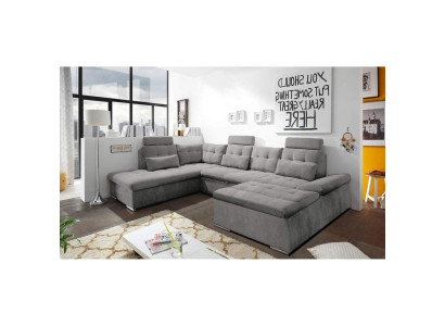 Corner sofa U-shape Sofa Living landscape Suite Bed function Upholstery Design