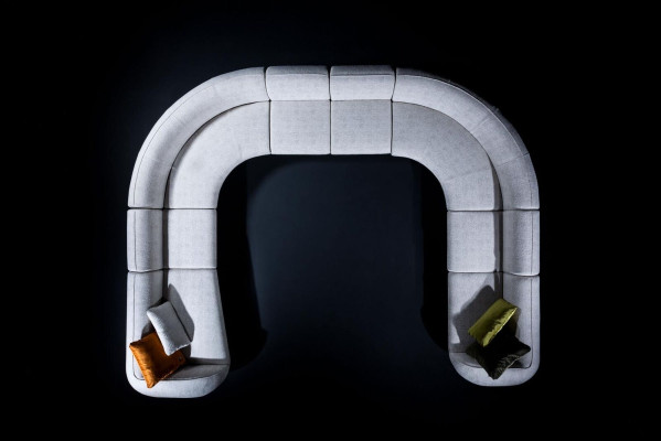 Sofa U-shape Luxury Living room Design Modern Textile Living landscape Couch
