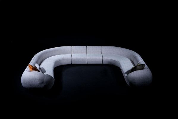 Sofa U-shape Luxury Living room Design Modern Textile Living landscape Couch
