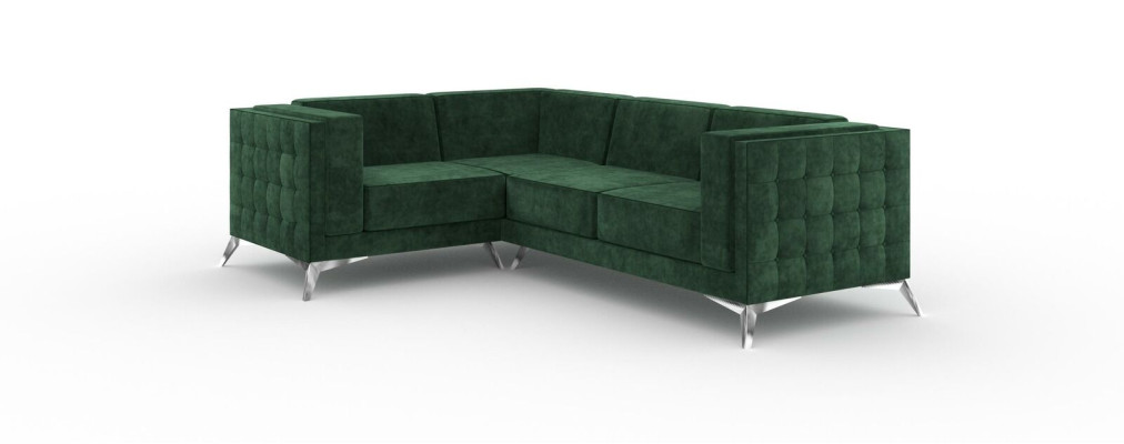 Corner sofa L-shape Sofa Couch Design Couches Upholstery Textile Modern Corner Suite Green