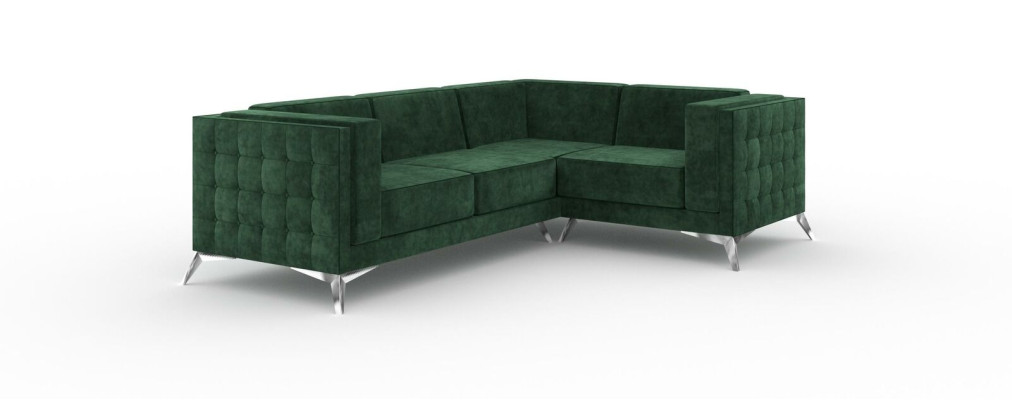 Corner sofa L-shape Sofa Couch Design Couches Upholstery Textile Modern Corner Suite Green