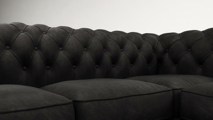 Chesterfield Corner sofa L-shape Fabric Design Couch Upholstery Seat Sofa Textile