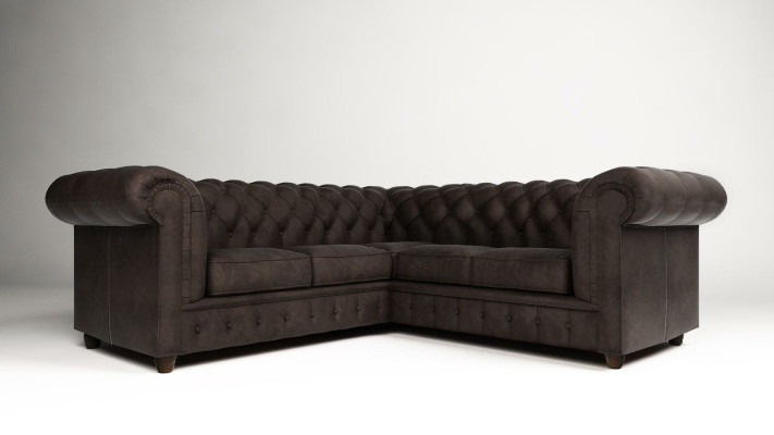 Chesterfield Corner sofa L-shape Fabric Design Couch Upholstery Seat Sofa Textile
