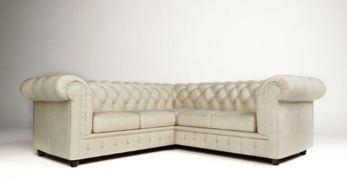 Chesterfield Corner sofa L-shape Fabric Design Couch Upholstery Seat Sofa Textile