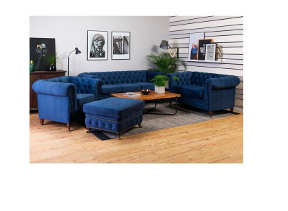 Luxury Chesterfield Designer Couches Leather Sofa Textile Fabric xxl big couches 3 pieces