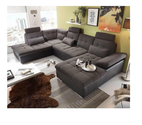 Corner sofa U-shape Sofa Living landscape Suite Bed function Design Upholstery