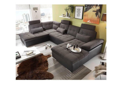 Corner sofa U-shape Sofa Living landscape Suite Bed function Design Upholstery