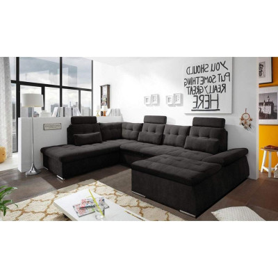 Corner sofa U-shape Sofa Design Upholstery Modern Textile bed base Bed function