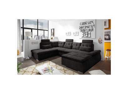 Corner sofa U-shape Sofa Design Upholstery Modern Textile bed base Bed function
