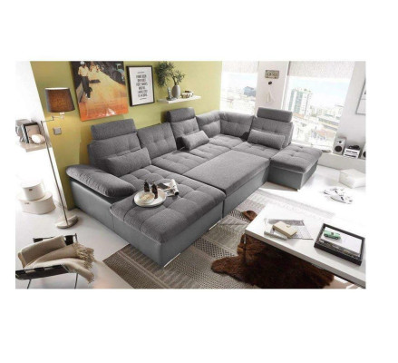 Design Corner sofa Fabric L-shape Bed function Couch Upholstery Corner Modern
