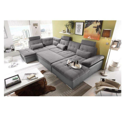 Design Corner sofa Fabric L-shape Bed function Couch Upholstery Corner Modern