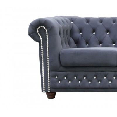 Chesterfield Sofa set Sofa 3+1+1 Upholstery Couch Sofas Seat Crystal stones