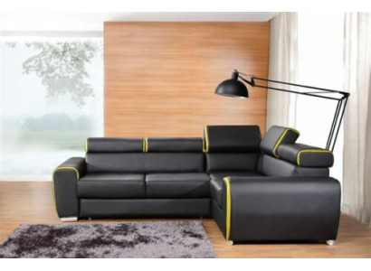 Design Corner sofa L-shape Bed function Couch Leather Textile Sofas Couches