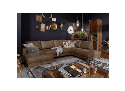 Corner Corner sofa U-shape Living landscape Sofa Couch Upholstery Suite Vintage