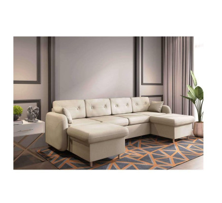 Corner sofa Sofa Upholstery Couch Living landscape U-shape Bed function Textile Fabric