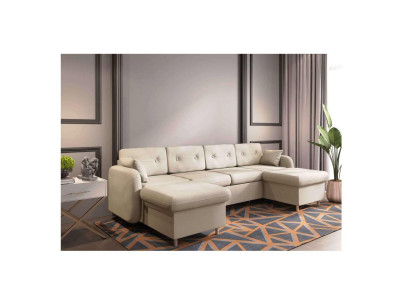 Corner sofa Sofa Upholstery Couch Living landscape U-shape Bed function Textile Fabric