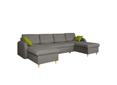 Design Corner sofa U-shape Bed function Couch Leather Textile Sofas Sofa bed
