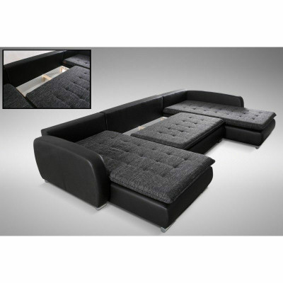 Design Corner sofa Sofa Elena Bed function Couch Upholstery Seat Corner Sofas XXL new