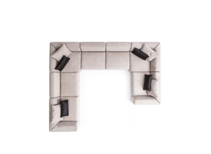 Corner sofa U-shape Living room Sofa Couch Beige upholstered sofa Living landscape