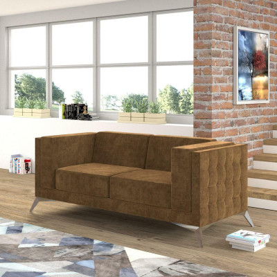 Chesterfield Upholstery Couch Fabric Couches Sofa Seat Suite Two-seater 2 Seater