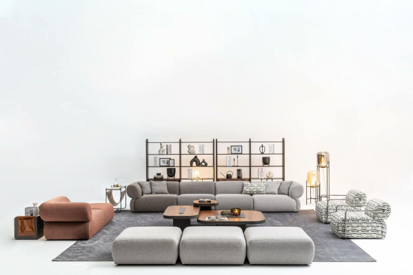 Sofa set six seater three seater stool couches modern suite set