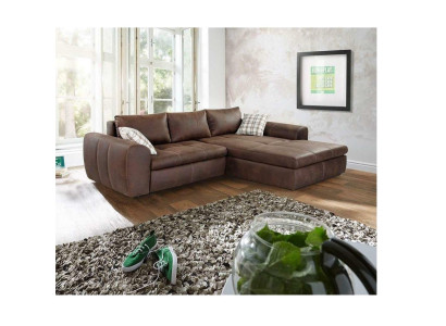 Big Sofa Couch Corner sofa Vintage xxl Upholstery Corner Suite Fabric Living landscape