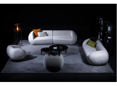 Sofa set lounge seating group three-seater armchair upholstered corner modern