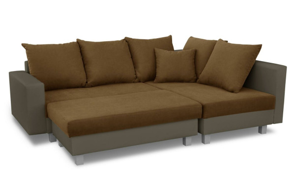 Sofa L-shape Leather sofa Textile Couch Living landscape Corner sofa Suite Upholstery