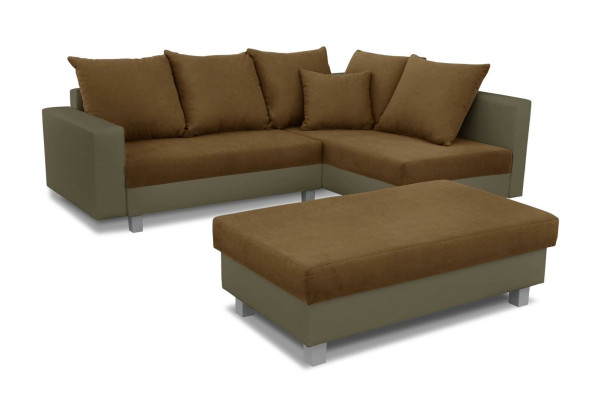 Sofa L-shape Leather sofa Textile Couch Living landscape Corner sofa Suite Upholstery