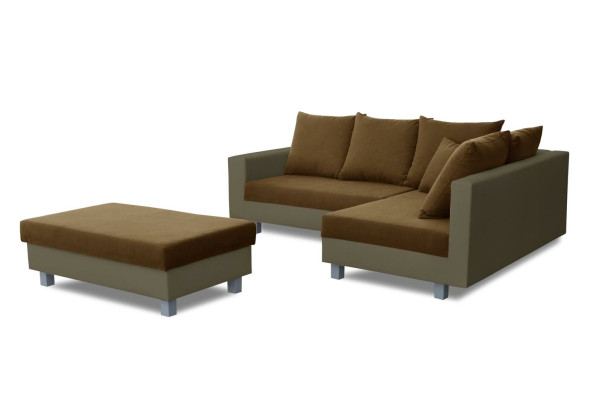 Sofa L-shape Leather sofa Textile Couch Living landscape Corner sofa Suite Upholstery