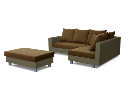 Sofa L-shape Leather sofa Textile Couch Living landscape Corner sofa Suite Upholstery