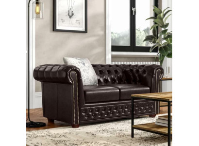 Design Sofa 2 Seater Couch Chesterfield Upholstery Seat Suite Leather Textile new