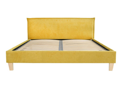 Double bed Bed Beds Upholstery Bedroom bed base Marriage Yellow Textile Fabric