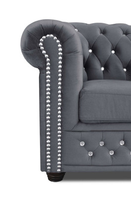 Chesterfield Textile Couch Upholstery 2-seater sofas couches black two-seater new