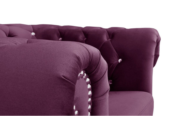 Chesterfield Textile Couch Upholstery 2-Seater Fabric Sofas Couches purple Two-seater
