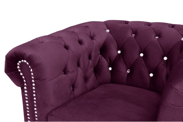 Chesterfield Textile Couch Upholstery 2-Seater Fabric Sofas Couches purple Two-seater