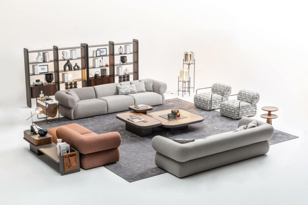 Large sofa set living room couch five-seater living landscape armchair 5 pieces
