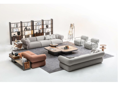 Large sofa set living room couch five-seater living landscape armchair 5 pieces