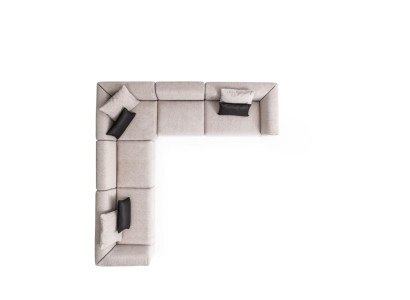 Taupe Corner sofa Corner sofa set Compact sofa corner Textile furniture Seating area sofa