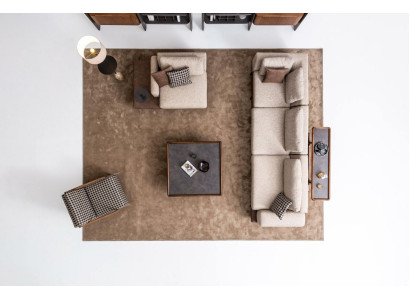 Sofa Set Living landscape Corner sofa Suite Fabric set Textile Sofas