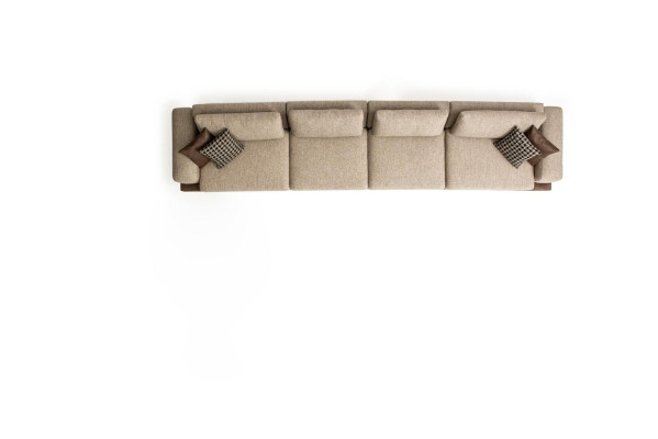 Large Beige Sofa Upholstered furniture Six-seater Designer Seating Set Textile