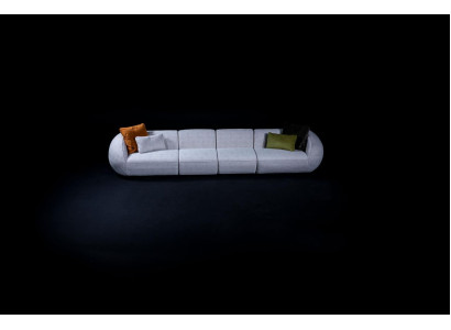 Gray Living landscape six-seater upholstery textile sofa corner lounge modern