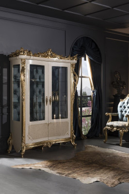 Display case Beige Design Elegant Beautiful Dining room Modern Luxury Metal Display cabinets new