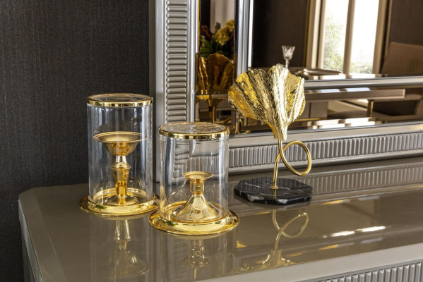 Dining room set gray sideboard mirror luxury beautiful design elegant new 2 pieces.